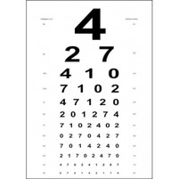 Tradycyjna Tablica optometryczna Snellen - 6m - 28x56cm